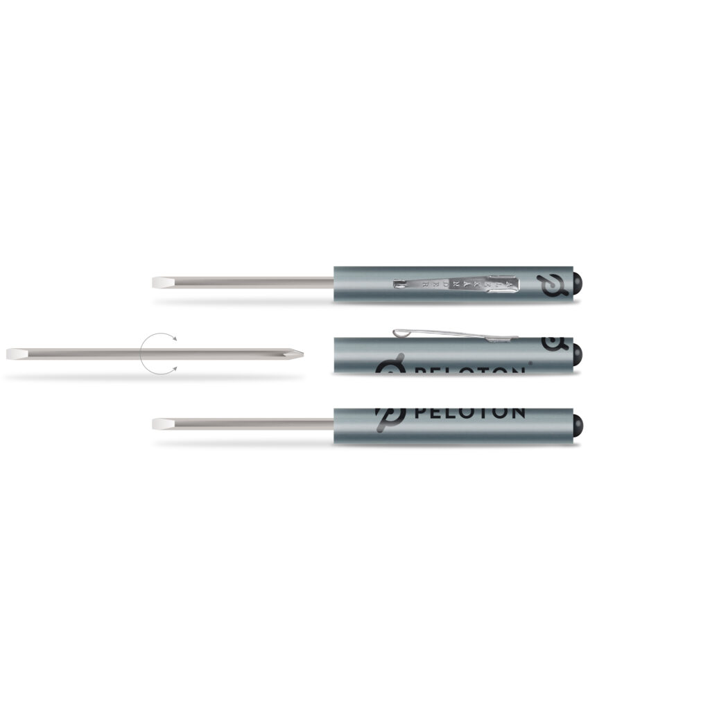 Metallic Gray Handle Reversible Blade Pocket Screwdriver