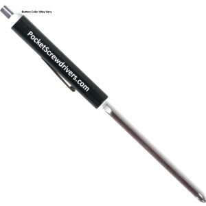 Reversible Blade Magnetic Top Pocket Screwdriver with Button